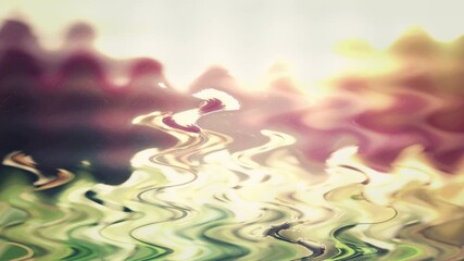 Slow motion watercolor water puddle wavy abstract composition.