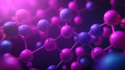 Poster - Colorful Molecular Structure with Abstract Background Representing Chemistry and Science Concepts in a Vibrant Way
