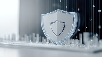 Poster - Digital security shield cybersecurity realm graphic representation virtual environment high-tech viewpoint