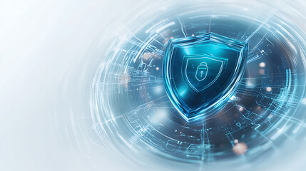 Poster - Cybersecurity shield design digital realm graphic illustration futuristic environment abstract viewpoint technology concept