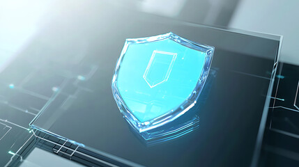 Poster - Cybersecurity shield technology animation digital workspace graphic design virtual environment conceptual viewpoint