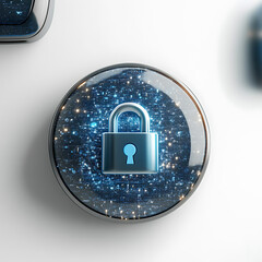 Poster - Secure data protection action digital space graphic design modern technology environment close-up viewpoint