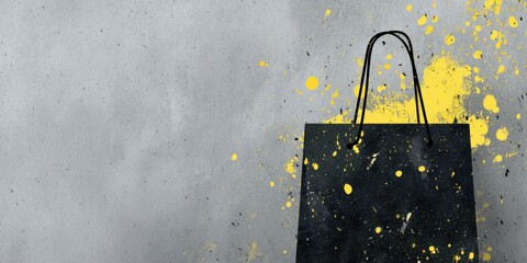 Poster - A black bag with yellow splatters on it