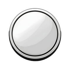 Poster - a simple sleek and elegant silver coin icon with a smooth reflective surface and a clean minimalist 
