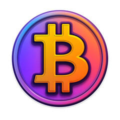 Poster - Striking and eye catching Bitcoin cryptocurrency icon with a bold stylized symbol in a vibrant gradient filled circular design