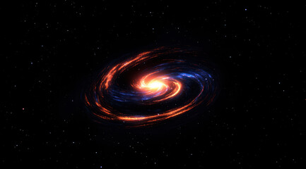Wall Mural - Galactic Swirl of Cosmic Majesty: A mesmerizing galaxy of radiant light and swirling colors dances against a deep, dark cosmic canvas, offering a window into the universe's boundless beauty.