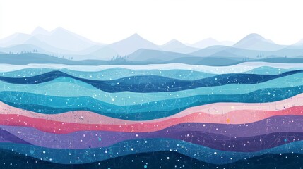 Leinwandbilder - Illustration of a data lake concept, with layers of structured and unstructured data flowing into analytics platforms