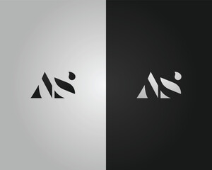 Poster - Letter AS Abstract Initial Logo Design Elegant Vector Template.