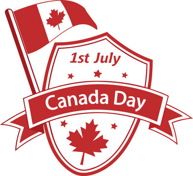 Printcanada, patriotism, july, illustration, maple leaf, red, vector, canada day, horizontal, text