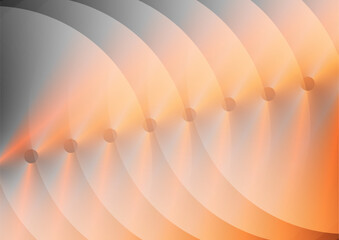 Poster - Orange and grey metallic glossy circles abstract minimal tech background. Geometric creative vector design