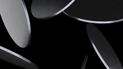 Poster - Black 3d elements. Computer generated 3d render