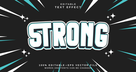 Aufkleber - Editable text style effect - Strong text style theme.