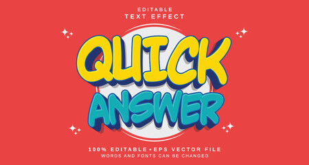 Aufkleber - Editable text style effect - Quick Answer text style theme.