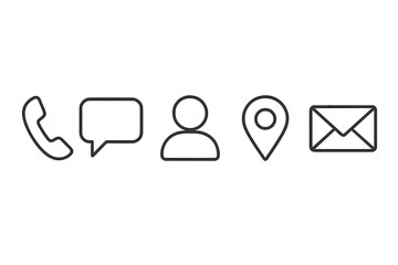 Leinwandbilder - Vector icon set featuring communication and location symbols for digital applications