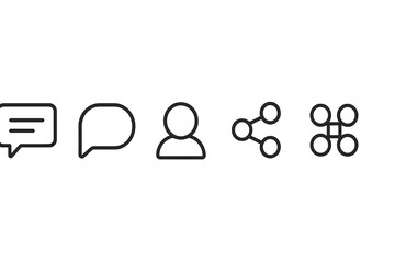 Leinwandbilder - Vector icon set depicting communication symbols for modern digital interactions