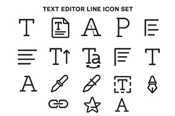 Poster - Vector icon set featuring various text editor line designs for digital and graphic applications