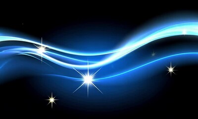 Wall Mural - winter wonderland effect with shimmering snowflakes sparkling against a deep blue gradient made with