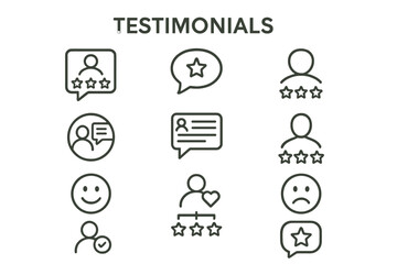 Poster - Vector icon set depicting various testimonials featuring different emotions and ratings