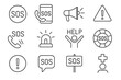 © Andrei - Vector icon set showcasing emergency response symbols for urgent situations and assistance requests