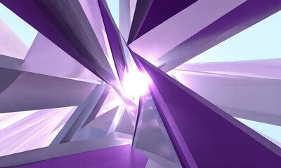 Wall Mural - abstract crystal lattice with seamless polygonal animation creating dynamic motion made with generat