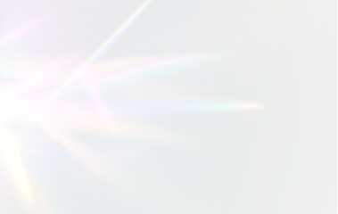 Wall Mural - png white crystal spectrum with rainbow light and sparkling glow, glass reflection and glitter bokeh
