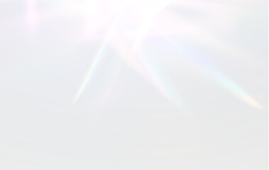 Wall Mural - png white crystal spectrum with rainbow light and sparkling glow, glass reflection and glitter bokeh