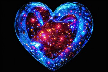 Poster - An artistic representation of a heart filled with cosmic elements