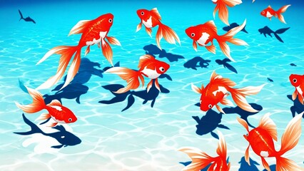 Wall Mural - fish, abstract desktop background