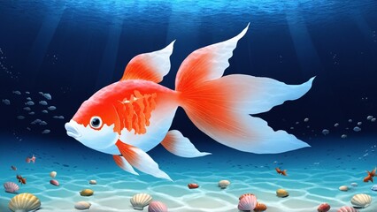 Wall Mural - fish, abstract desktop background