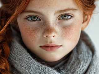 Wall Mural - digital portrait of a child with soft expression