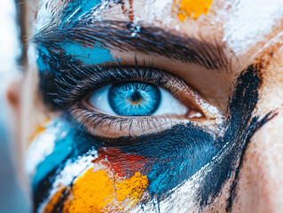 Wall Mural - street art portrait of woman's face on a wall
