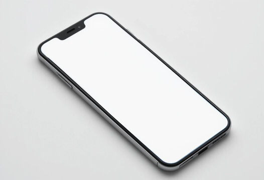Realistic vector mockup phone for visual ui app demonstration. High quality realistic newest version of smartphone with blank white screen