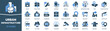 © stas111 - Urban infrastructure colored signed icon collection. Transportation, forest, buildings, park, skyscraper, subway icons. UI icon set. Colored icons pack. Vector illustration