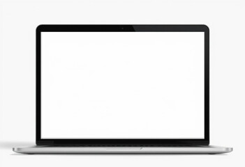 Fototapete - Realistic laptop mockup with blank screen isolated on white background, perspective laptop mock up.