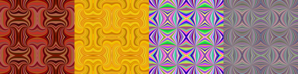 Poster - Abstract seamless curved stripe pattern set