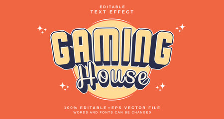Aufkleber - Editable text style effect - Gaming House text style theme.