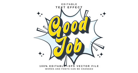 Aufkleber - Editable text style effect - Good Job text style theme.