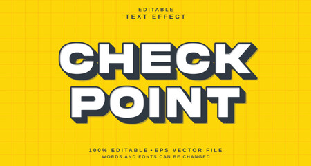 Leinwandbilder - Editable text style effect - Check Point text style theme.
