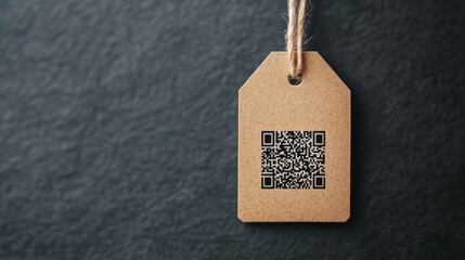 Poster - Engaging QR Code on a Rustic Tag for Unique Marketing Strategies and Customer Interaction in Modern Advertising Campaigns