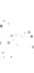 Poster - A digital illustration of scattered silver stars on a black background. The stars are of different sizes and create a sparkly, glittering effect.