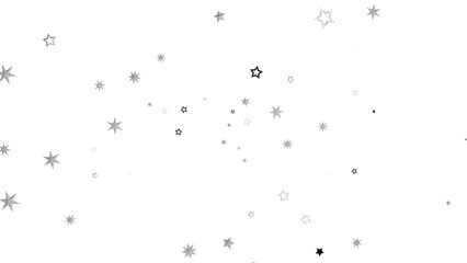 Aufkleber - A digital illustration of scattered silver stars on a black background. The stars are various sizes and arranged randomly, creating a sense of movement and excitement.