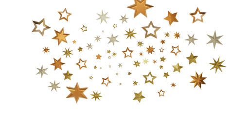 Poster - A digital illustration of golden stars on a black background.