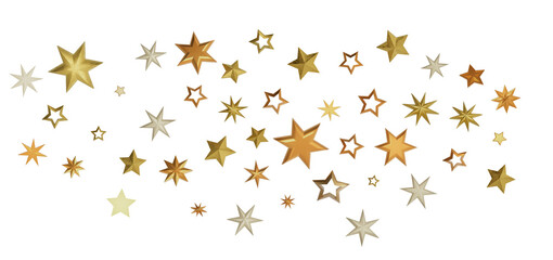Aufkleber - A beautiful image of gold stars on a black background. The stars are arranged in a random pattern, creating a sense of movement and energy.