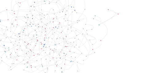Fototapete - Complex network visualization,nodes and connections,technology, data, communication
