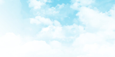 Wall Mural - sky blue, cloud background, horizon summer clear sky. vector landscape nature image.