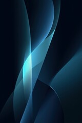 Poster - Abstract teal curves on dark backdrop creating a futuristic and modern design with luminous effect and a sense of depth for digital art and technological innovation