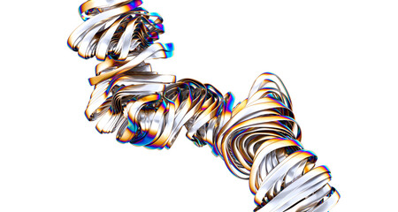 Poster - Abstract iridescent folds with a metallic sheen