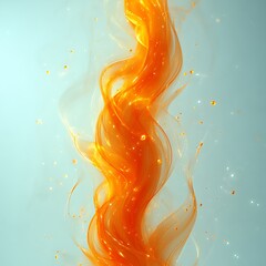 Poster - Swirling orange liquid, translucent, with tiny bubbles rising