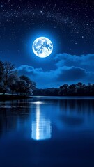 Wall Mural - Moonlit Night Sky