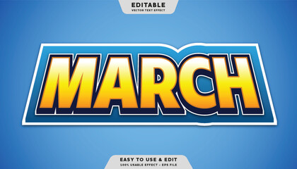 Poster - march editable text effect with modern and simple style